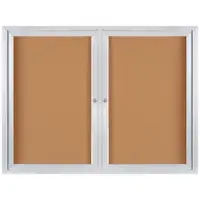 Enclosed Cork Board with Aluminum Frame, 4' x 3', Brown, 1/Each