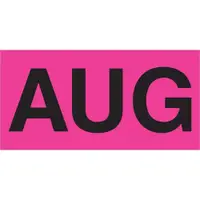 Tape Logic® Months of the Year Labels, "AUG", 3" x 6", Fluorescent Pink, 500/Roll