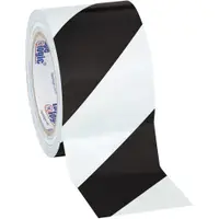 Tape Logic® Striped Vinyl Tape, 7.0 Mil, 3" x 36 yds., Black/White, 3/Case