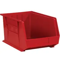 Plastic Stack & Hang Bin Boxes, 5 3/8" x 4 1/8" x 3", Red, 24/Case