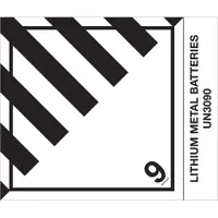 Tape Logic® Labels, "Lithium Metal Batteries", 4" x 4 3/4", Black/White, 500/Roll