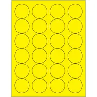 Tape Logic® Fluorescent Circle Laser Labels, 1 2/3", Fluorescent Yellow, 2400/Case
