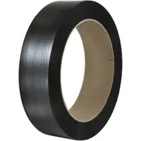 Signode® Comparable Polypropylene Strapping, Hand Grade, Smooth, 16" x 6" Core, 7/16" x 7000', Black, 1/Coil