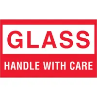 Tape Logic® Labels, "Glass - Handle With Care, 3" x 5", Red/White, 500/Roll