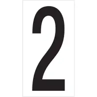 Vinyl Warehouse Number Labels, "2", 3 1/2", Black/White, 50/Case