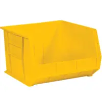 Plastic Stack & Hang Bin Boxes, 18" x 16 1/2" x 11", Yellow, 3/Case