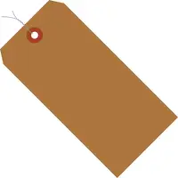 4 3/4 x 2 3/8 100% 10 Pt. Recycled Kraft Shipping Tag - Pre-Wired 1000 PER CASE