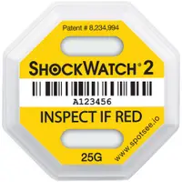 25G Shockwatch® 2 Indicators, 3 3/4" x 3 3/4", Yellow, 50/Case
