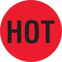 Tape Logic® Shipping Label, HOT, 2" x 2", Red/Black, 500/Roll