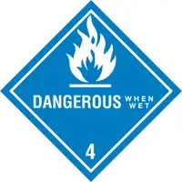 Tape Logic® Labels, "Dangerous When Wet - 4", 4" x 4", Blue/White, 500/Roll