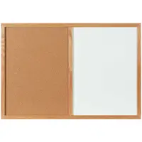 Combination Dry Erase/Cork Board, 3' x 2', Brown/White, 1/Each