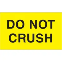 Tape Logic® Labels, "Do Not Crush", 3" x 5", Fluorescent Yellow, 500/Roll