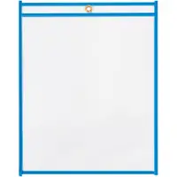Stitched Job Ticket Holders, 9" x 12", Neon Blue, 15/Case