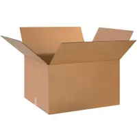 Corrugated Boxes, 24" x 20" x 14", Kraft, 10/Bundle; 120/Skid