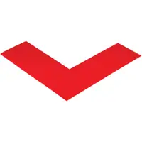 Mighty Line™ Deluxe Safety Tape Angles, 6" x 6" x 2", Red, 24/Case