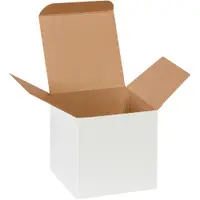 Reverse Tuck Folding Cartons, 4" x 4" x 4", White, 250/Case