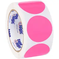Tape Logic® Inventory Circle Labels, 2", Fluorescent Pink, 500/Roll