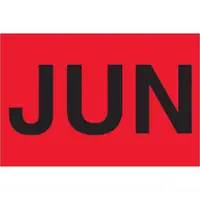 Tape Logic® Months of the Year Labels, "JUN", 2" x 3", Fluorescent Red, 500/Roll