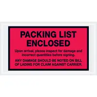 Tape Logic® "Packing List Enclosed" Envelopes, 5 1/2" x 10", Red, 1000/Case