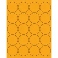 Tape Logic® Circle Laser Labels, 2", Fluorescent Orange, 2000/Case