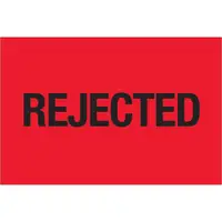 Tape Logic® Labels, "Rejected", 2" x 3", Fluorescent Red, 500/Roll
