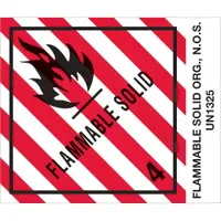 Tape Logic® Labels, "Flammable Solids, N.O.S.", 4" x 4 3/4", Red/White/Black, 500/Roll