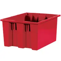 Stack & Nest Containers, 17" x 14 1/2" x 9 7/8", Red, 6/Case