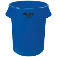 Rubbermaid® Brute® Trash Can, 55 Gallon, 33" x 26", Blue, 1/Each