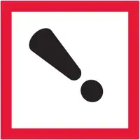 Tape Logic® Pictogram Labels, Exclamation Mark, 1" x 1", Black/Red/White, 500/Roll