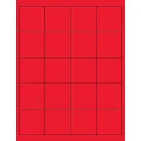 Tape Logic® Rectangle Laser Labels, 2" x 2", Fluorescent Red, 2000/Case