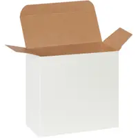 Reverse Tuck Folding Cartons, 5 1/4" x 2 1/4" x 5 1/4", White, 250/Case