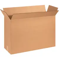 Corrugated Boxes, 25 1/8" x 8 3/8" x 17 1/2", Kraft, 15/Bundle; 150/Skid