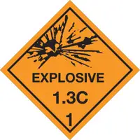 Tape Logic® Labels, "Explosive - 1.3C - 1", 4" x 4", Orange/Black, 500/Roll