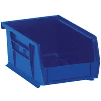 Plastic Stack & Hang Bin Boxes, 7 3/8" x 4 1/8" x 3", Blue, 24/Case