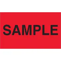 Tape Logic® Labels, "Sample", 3" x 5", Fluorescent Red, 500/Roll