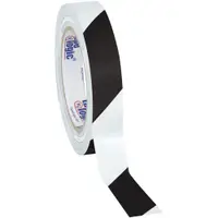 Tape Logic® Striped Vinyl Tape, 7.0 Mil, 1" x 36 yds., Black/White, 3/Case