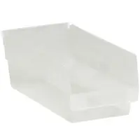Plastic Shelf Bins, 11 5/8" x 6 5/8" x 4", Clear, 30/Case