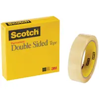 Scotch® 665 Double Sided Tape (Permanent), 3.0 Mil, 1/2" x 36 yds., Transparent, 12/Case