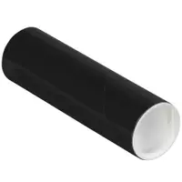Mailing Tubes with Caps, 2" x 6", Black, 50/Case