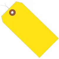 Plastic Shipping Tags, Pre-Wired, 6 1/4" x 3 1/8", Yellow, 100/Case