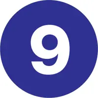 Tape Logic® Number Labels, "9", 2" Circle, Dark Blue, 500/Roll