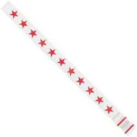 Tyvek® Wristbands, 3/4" x 10", Stars, Red/White, 500/Case