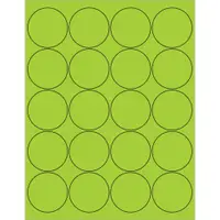 Tape Logic® Circle Laser Labels, 2", Fluorescent Green, 2000/Case
