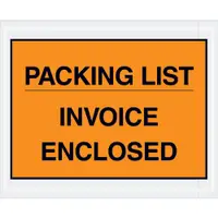 Tape Logic® "Packing List/Invoice Enclosed" Envelopes, 4 1/2" x 5 1/2", Orange, 1000/Case