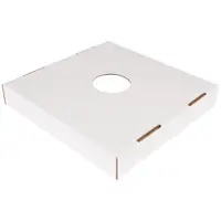 Corrugated Trash Can Lid with Hole, 40 and 50 Gallon, 18" x 18" x 3", White, 10/Bundle