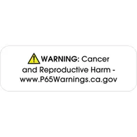 Tape Logic® "Warning: Cancer and Reproductive Harm - " Prop 65 Labels, 1.5 x 0.5", White, 500/Roll