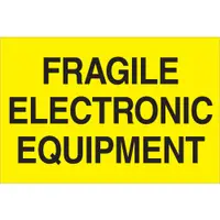 Tape Logic® Labels, "Fragile - Electronic Equipment", 2" x 3", Fluorescent Yellow, 500/Roll