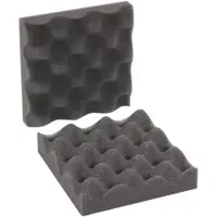 Convoluted Foam Sets, 6" x 6" x 2", Charcoal, 64/Sets per Case