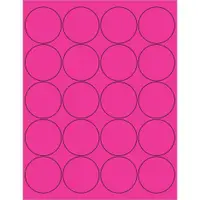 Tape Logic® Circle Laser Labels, 2", Fluorescent Pink, 2000/Case
