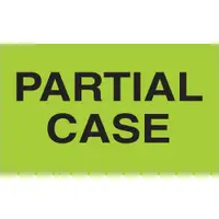 Tape Logic® Labels, "Partial Case", 3" x 5", Fluorescent Green, 500/Roll